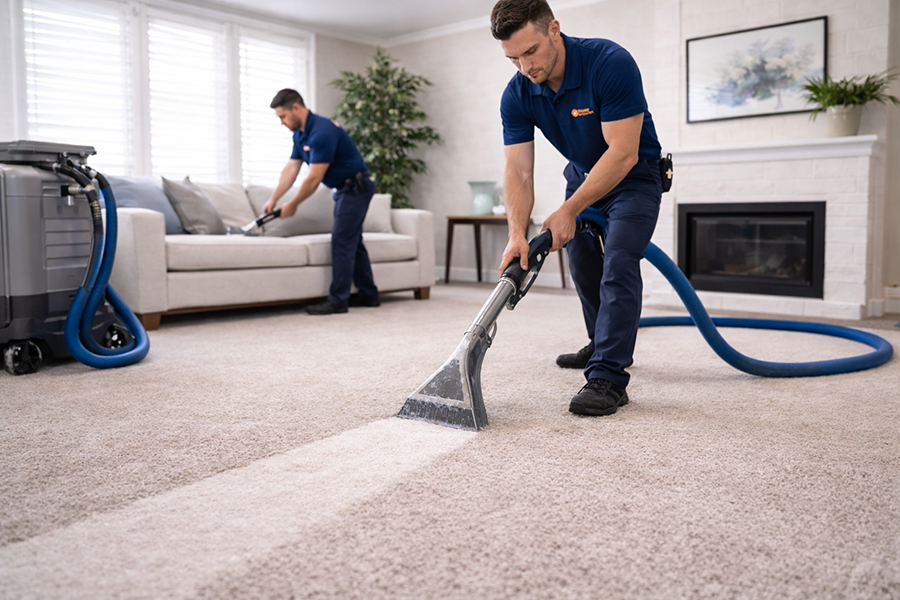 Detailed deep clean result living room carpet deep cleaning close-up